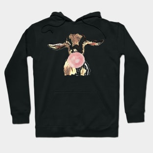 Funny Airplane Ears Goat With Pink Bubblegum Hoodie